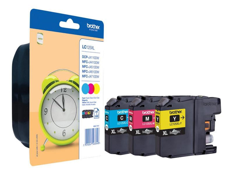 Brother LC125XLRBWBP / LC 125XL Rainbow Pack Cyan Magenta Yellow - Tintenpatrone Cyan