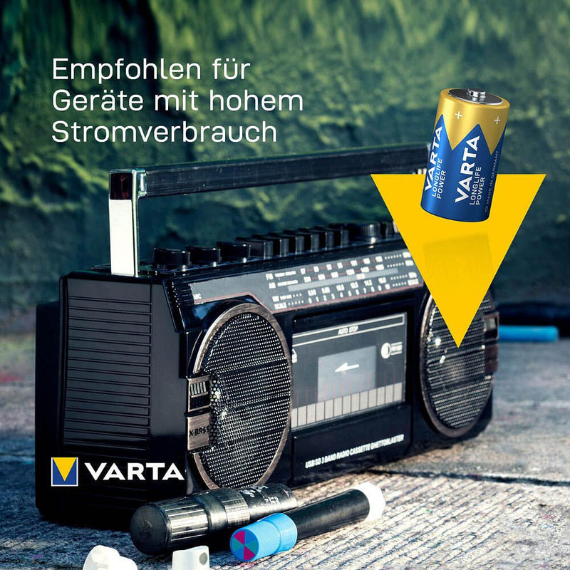VARTA Batterien LONGLIFE Power Mono D 1,5 V - 2 Stück