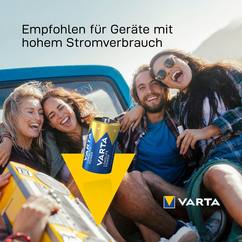 VARTA Batterien LONGLIFE Power Mono D 1,5 V - 2 Stück