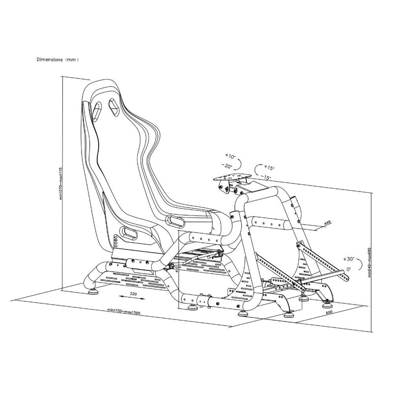 OPLITE GTR S8 Infinity Force Rennsimulations-Cockpit weiß