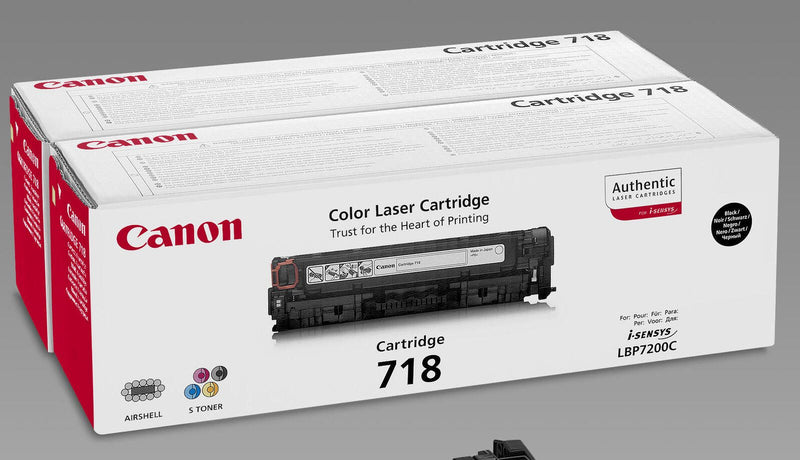 Canon Original Toner 718BK Doppelpack Schwarz 2x 3.400 Seiten (2662B005)