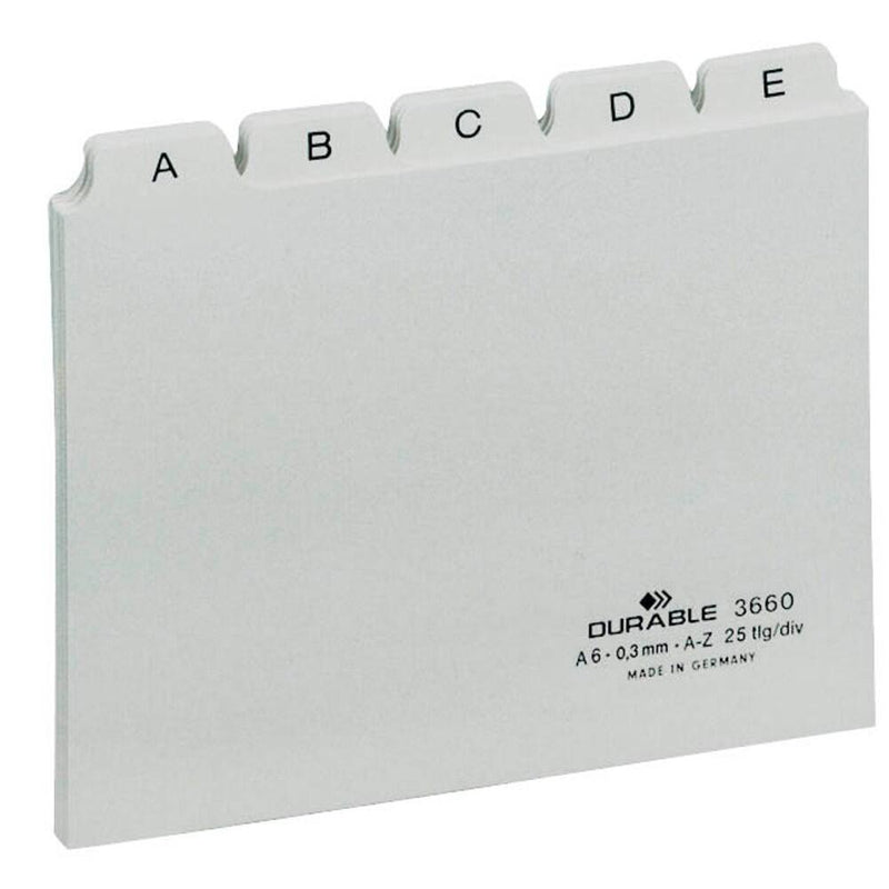 DURABLE Karteikartenregister DIN A6 quer A-Z - weiß
