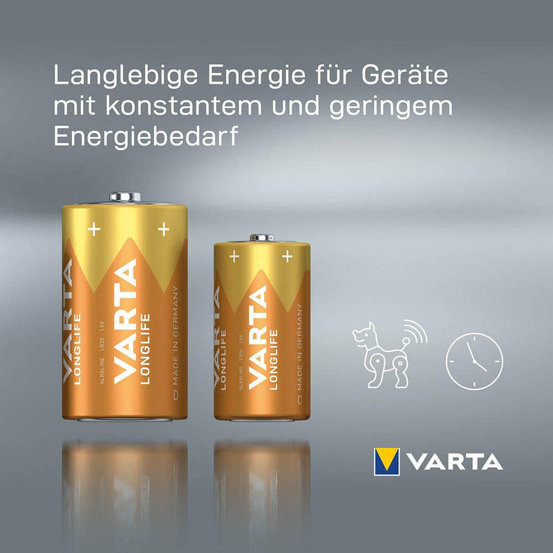VARTA Batterien LONGLIFE Mono D 1,5 V - 4 Stück