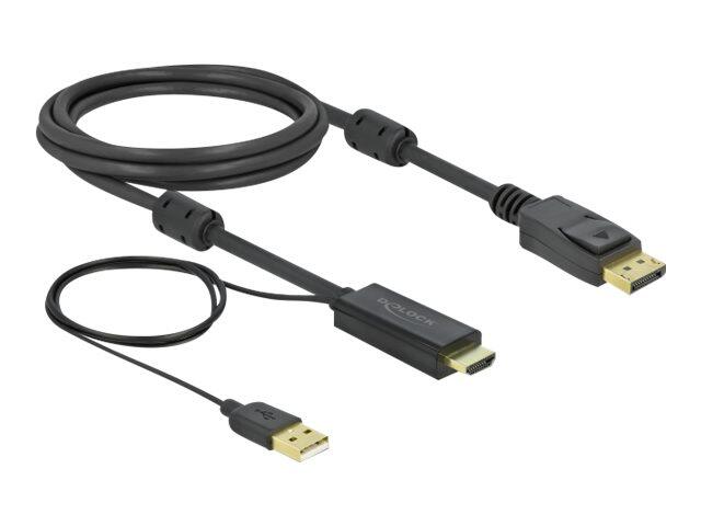 Delock HDMI zu DisplayPort Kabel 4K 30 Hz 2 m