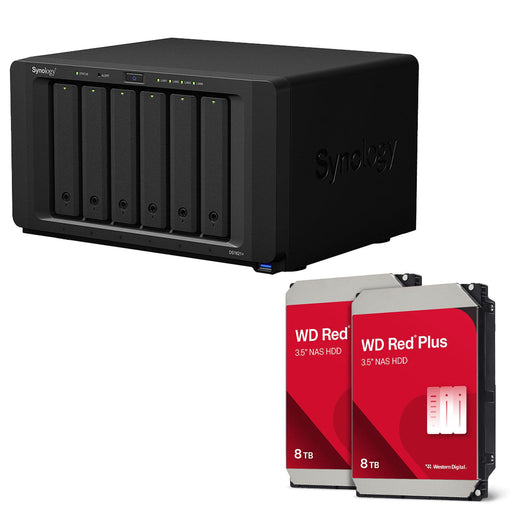 Synology DiskStation DS1621+ 6 Einschübe NAS-Server Leergehäuse + 16TB WD Red Plus SATA 3.5' HDD (2x 8TB)