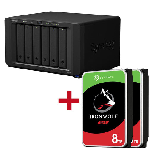 Synology DiskStation DS1621+ 6 Einschübe NAS-Server Leergehäuse + 16TB Seagate Ironwolf SATA 3.5' HDD (2x 8TB)