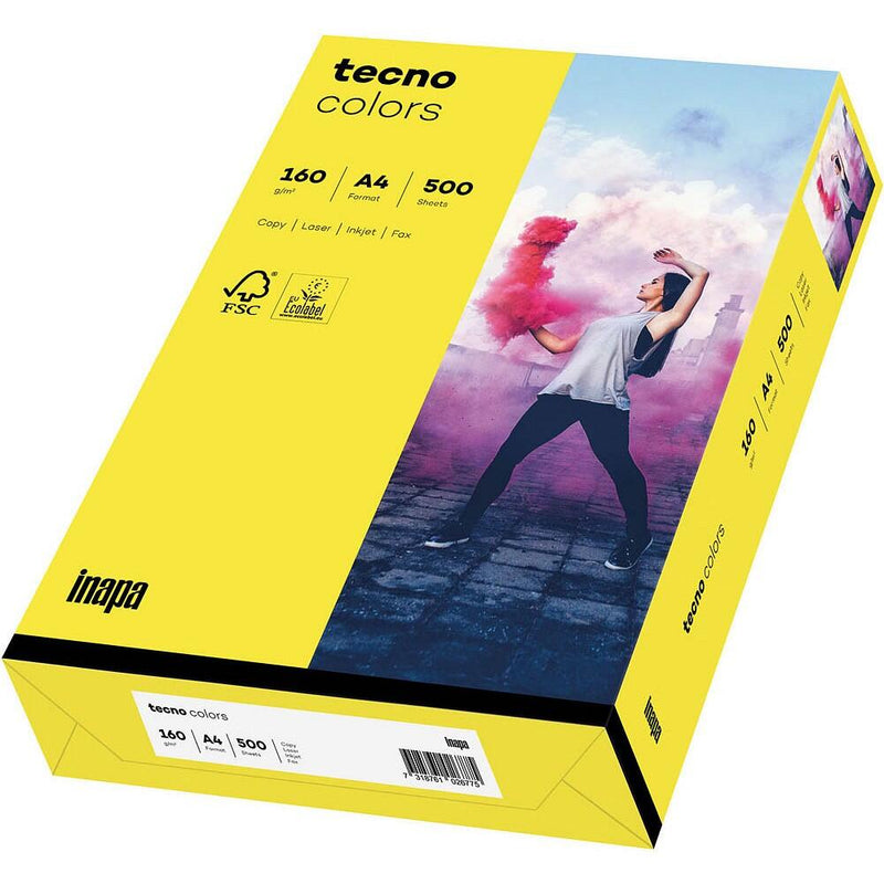 tecno Kopierpapier colors gelb DIN A4 160 g/qm - 250 Blatt