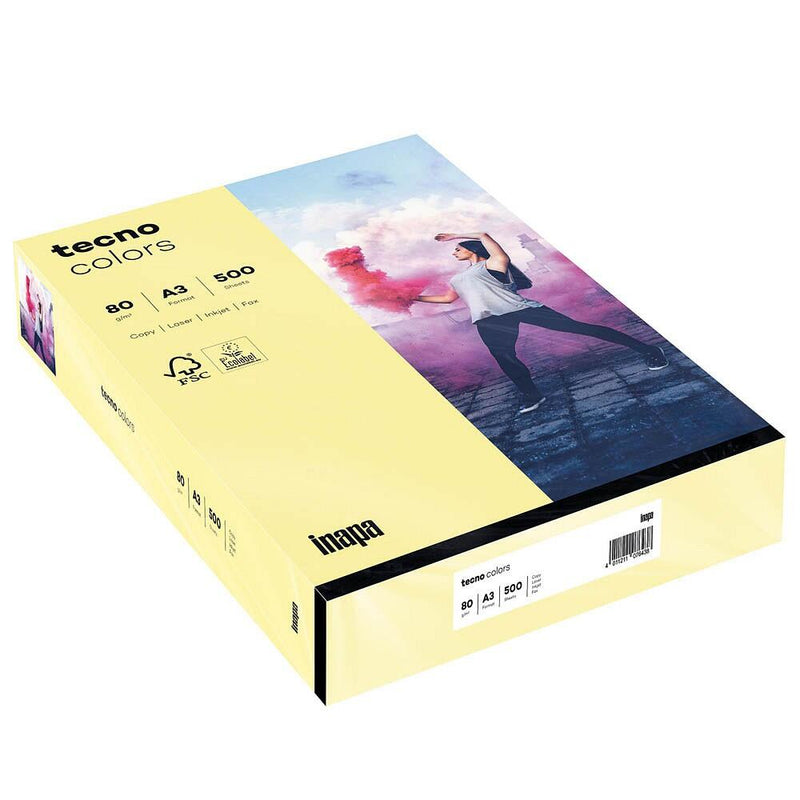 tecno Kopierpapier colors hellgelb DIN A3 80 g/qm - 500 Blatt