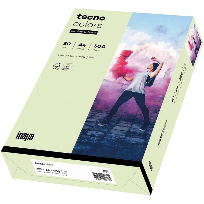 tecno Kopierpapier colors hellgrün DIN A4 80 g/qm - 500 Blatt