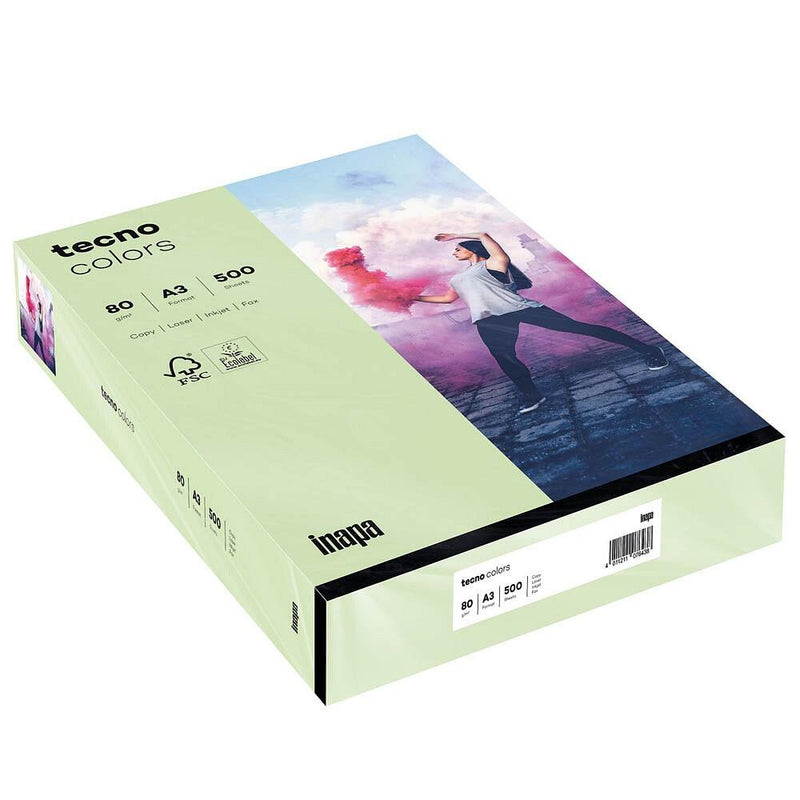 tecno Kopierpapier colors mittelgrün DIN A3 80 g/qm - 500 Blatt