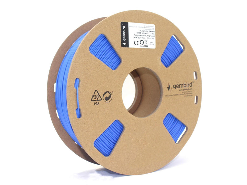 Gembird PLA filament - Fluoreszierendes blau - 1.75mm ø - 1 kg