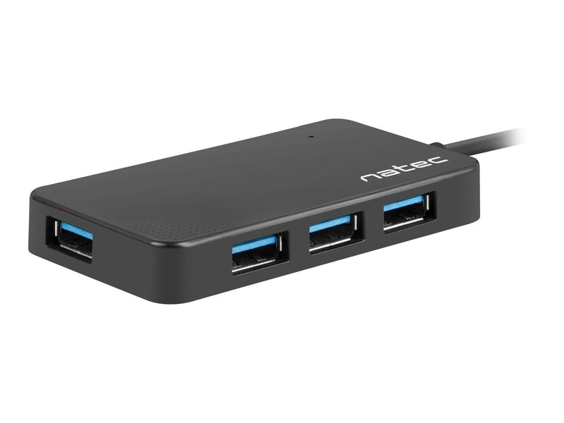 Natec MOTH - hub - 4 ports USB-Hubs - USB 3.2 - 4 - Schwarz