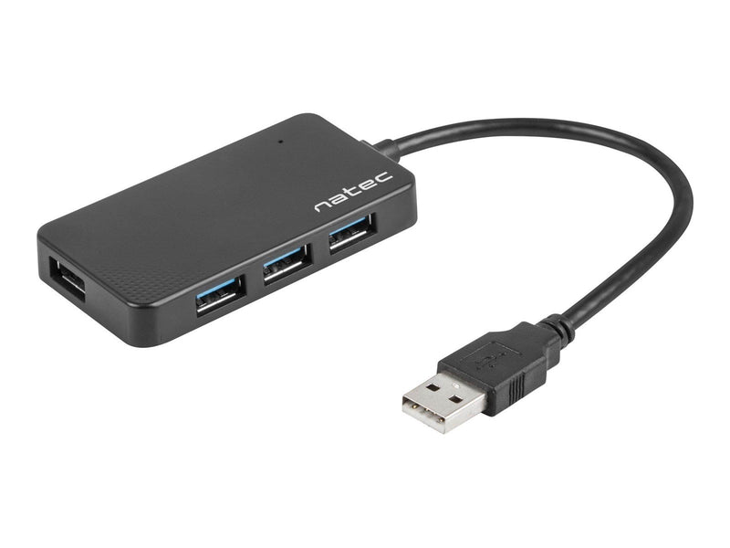 Natec MOTH - hub - 4 ports USB-Hubs - USB 3.2 - 4 - Schwarz
