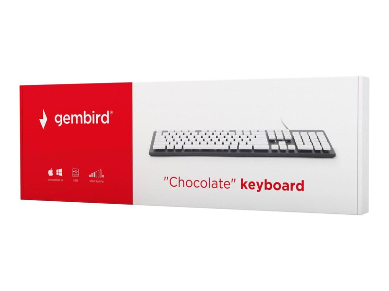 Gembird KB-CH-01 Chocolate - keyboard - US - black - Tastaturen - Englisch - US - Weiss