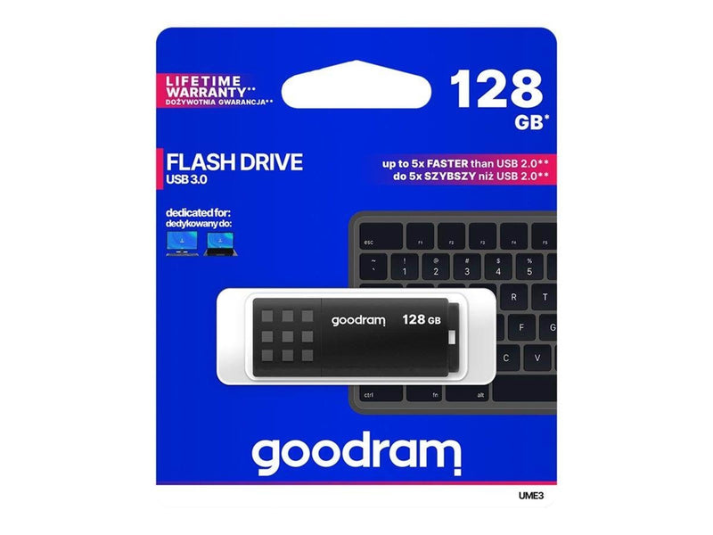 GOODRAM memory USB UME3 128GB USB 3.0 Black - 128GB - USB-Stick