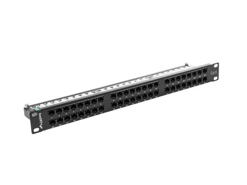Lanberg PPU6-1048-B 48-Port 1U 19" Cat.6 UTP Patch Panel Black