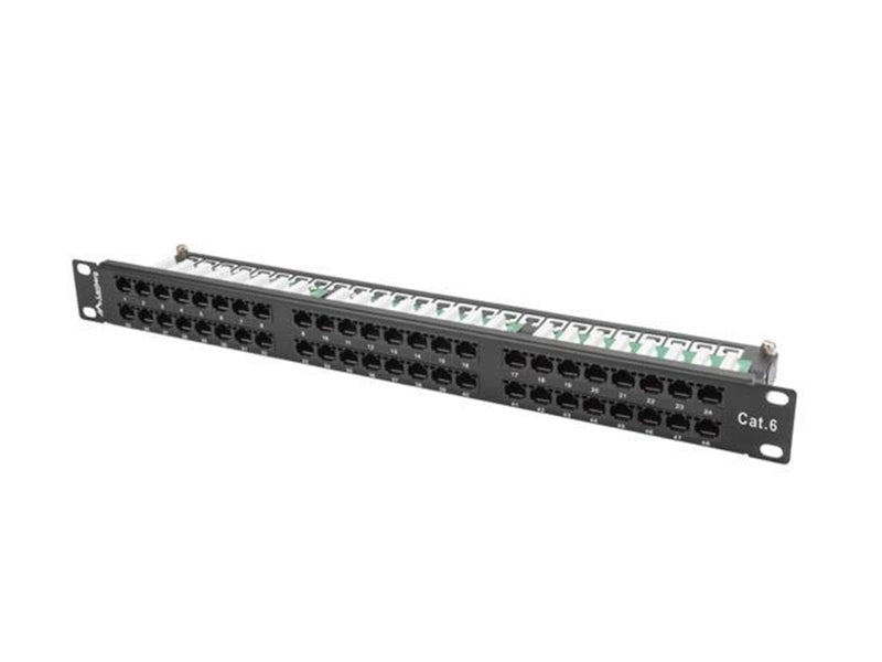 Lanberg PPU6-1048-B 48-Port 1U 19" Cat.6 UTP Patch Panel Black