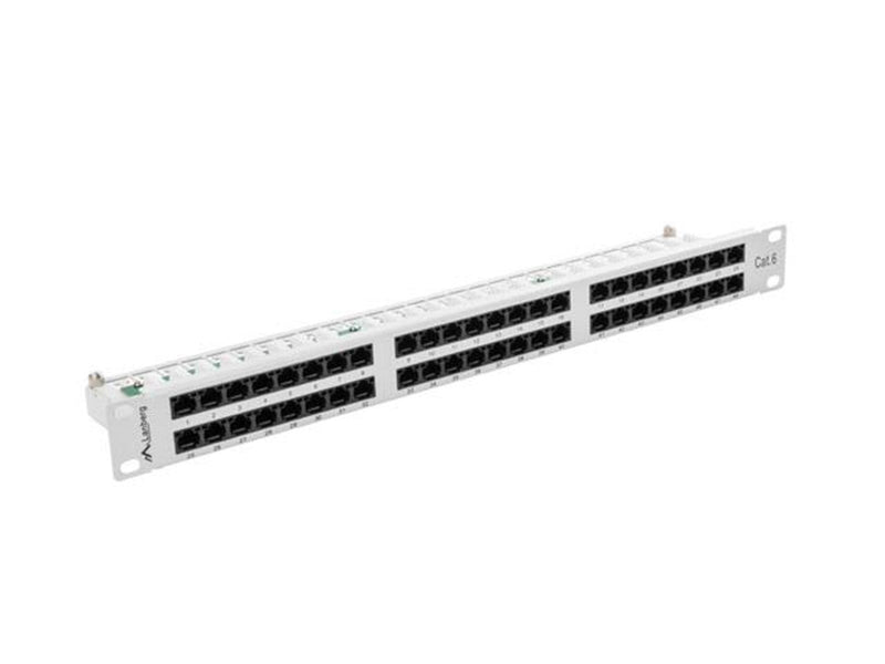 Lanberg PPU6-1048-S 48-Port Patch Panel 1U 19" Cat6 Grey RAL7035