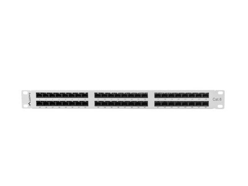 Lanberg PPU6-1048-S 48-Port Patch Panel 1U 19" Cat6 Grey RAL7035