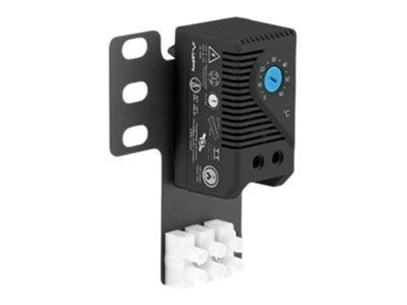 Lanberg AK-1505-B Closed Loop Thermostat 10A for Rack Cabinets with 19" Ear and Terminal Block Black