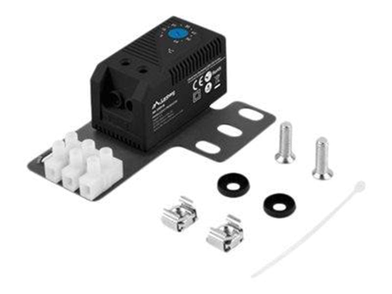 Lanberg AK-1505-B Closed Loop Thermostat 10A for Rack Cabinets with 19" Ear and Terminal Block Black