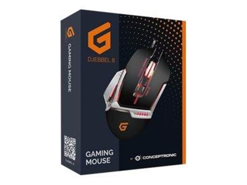 Conceptronics Conceptronic DJEBBEL 8 - mouse - USB - black silver - Maus (Silber)