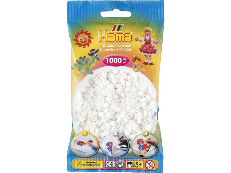 Hama Ironing beads - White 1000 pcs