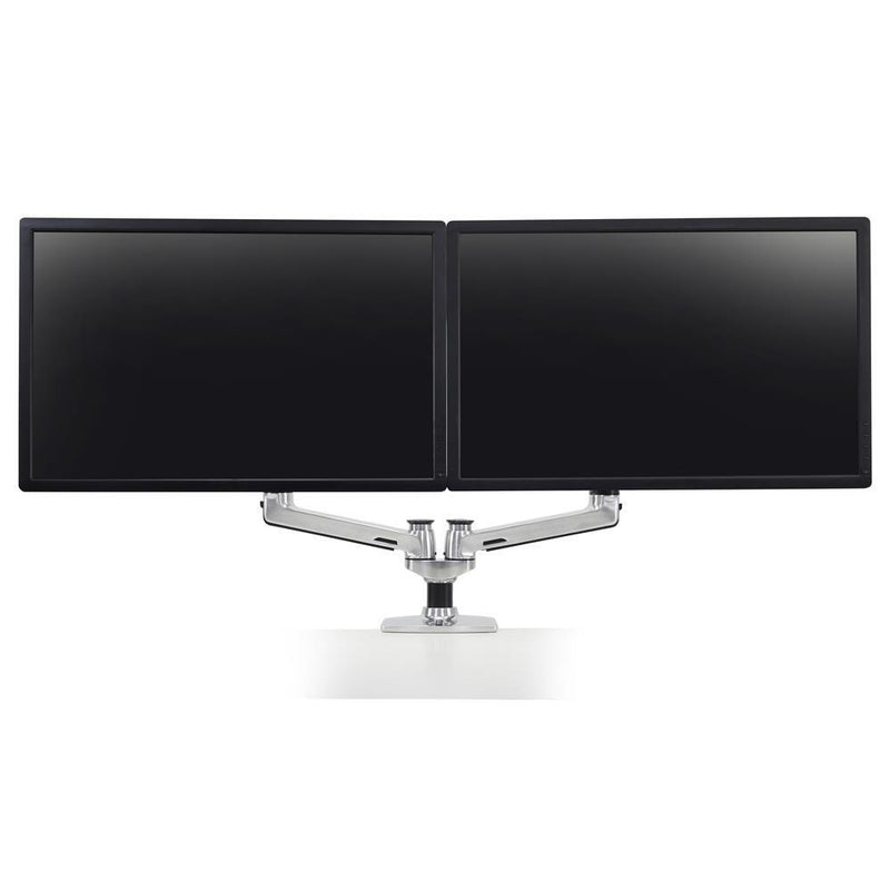 Ergotron LX Dual Monitorarm für zwei Monitore bis 68,58 cm 27 Zoll nebeneinander Tischhalterung Aluminium