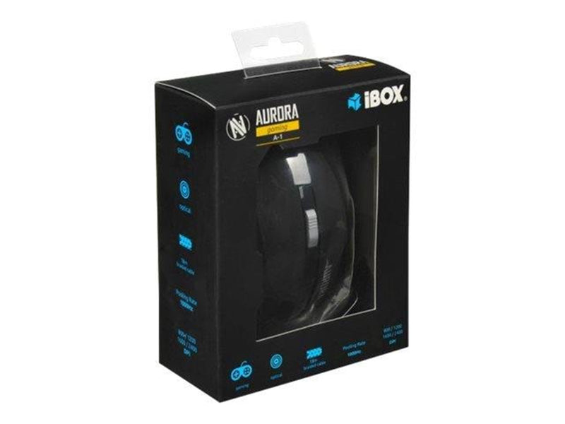 iBOX Aurora A-1 Optical Wired USB Mouse Gaming - Maus (Schwarz)