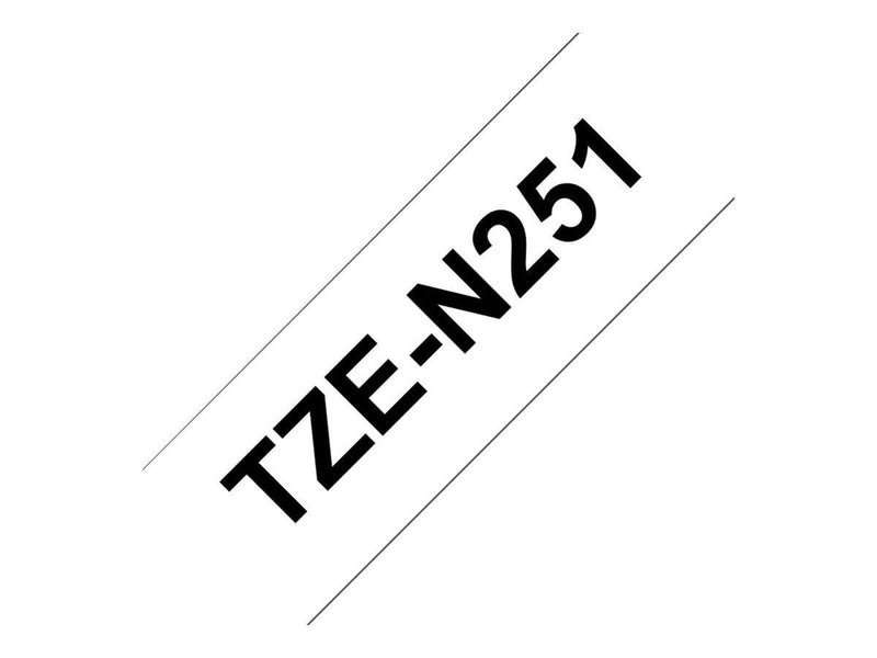 Brother TZe tape 24mmx8m non laminated blck/wht