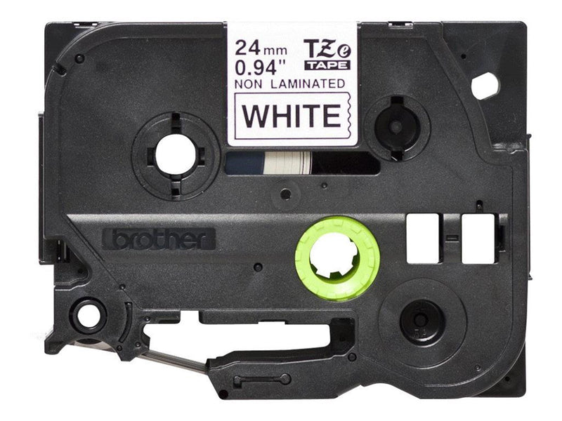 Brother TZe tape 24mmx8m non laminated blck/wht