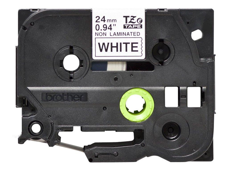Brother TZe tape 24mmx8m non laminated blck/wht