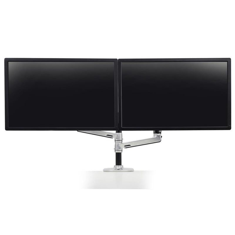 Ergotron LX Dual Monitorarm Tischhalterung inkl. Notebook Halterung für zwei Monitore bis 60,96 cm 24 Zoll Aluminium