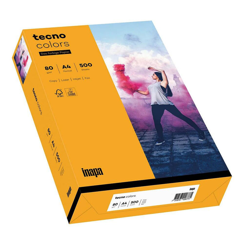 tecno Kopierpapier colors mittelorange DIN A4 80 g/qm - 500 Blatt