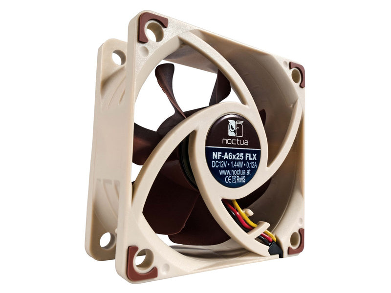 Noctua NF-A6x25 FLX - Gehäuselüfter - 60mm - Braun - 19 dBA