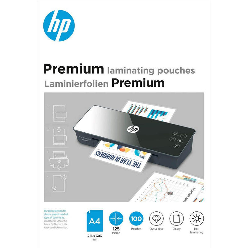 HP Premium Laminierfolien glänzend 100er Pack für A4 125 micron