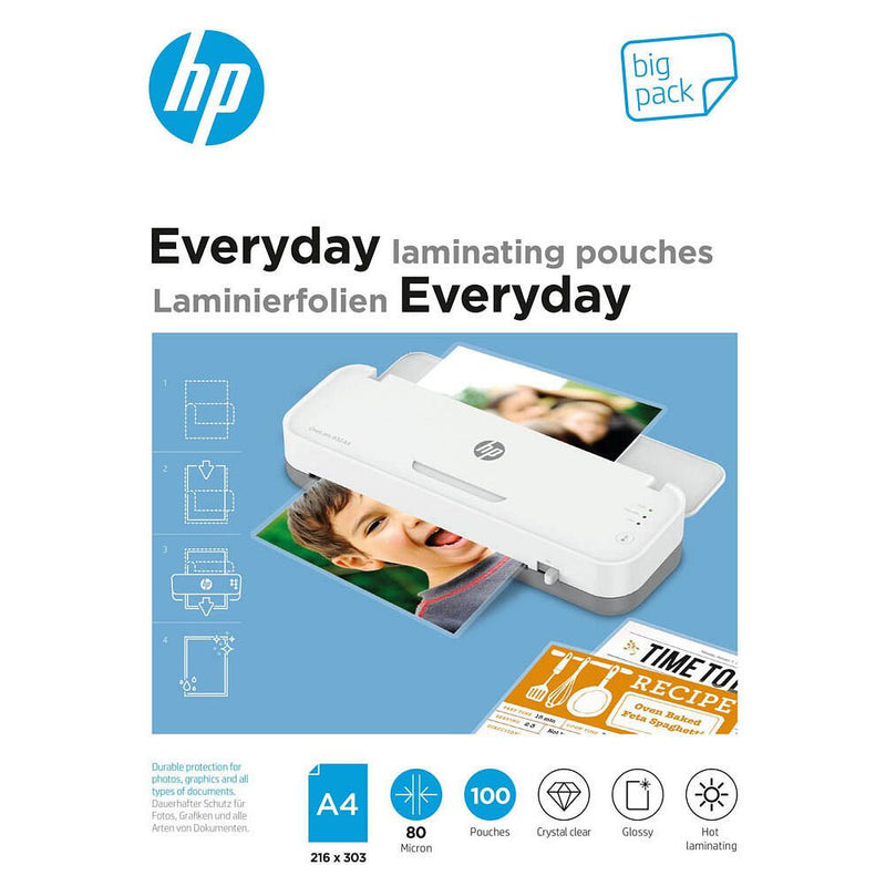 HP Everyday Laminierfolien glänzend 100er Pack A4 80 micron