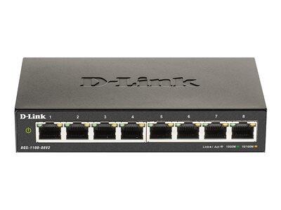 D-Link DGS 1100-08V2 - Switch - Smart - 8 x 10/100/1000 - Desktop - AC 100/240 V