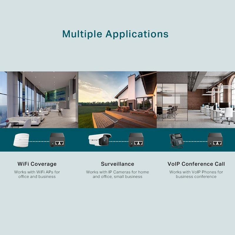 TP-Link TL-POE160S PoE+ Injektor eingebautes Netzteil Wechselstrom 100-240 V bis zu 30W