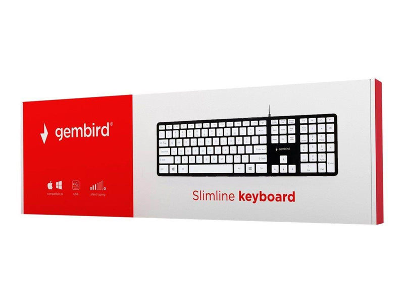 Gembird Slimline - Tastaturen - Englisch - US - Weiss