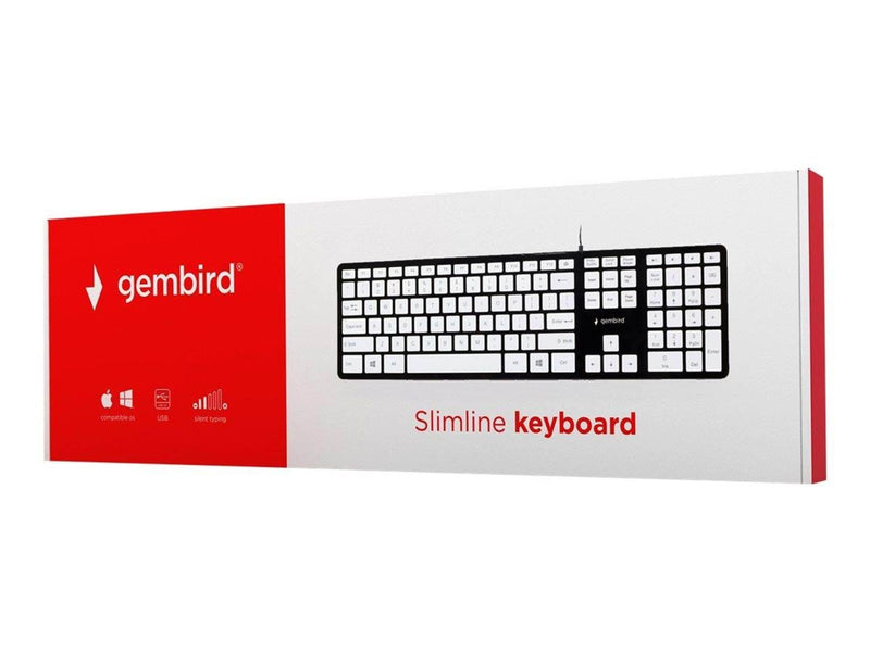 Gembird Slimline - Tastaturen - Englisch - US - Weiss