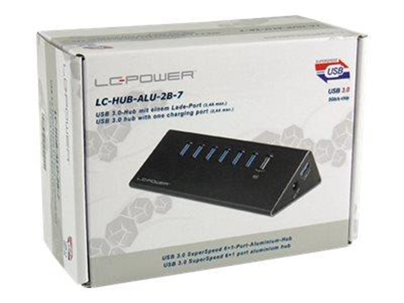 LC Power LC-HUB-ALU-2B-7 - hub - 7 ports USB-Hubs - 7 - Schwarz
