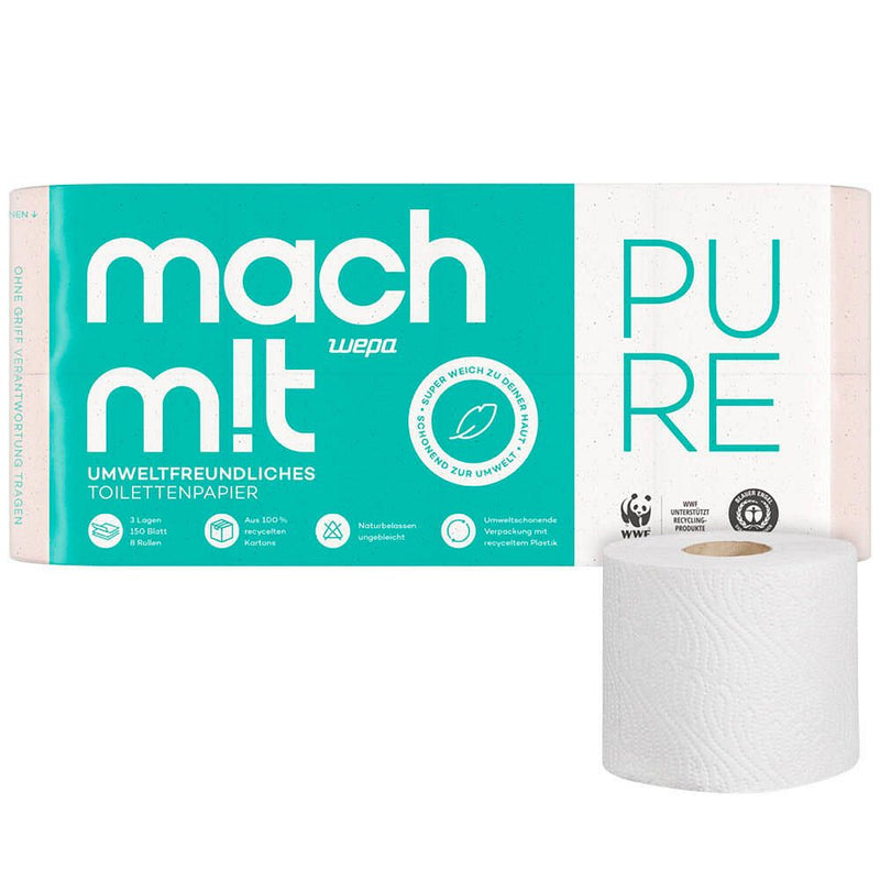 wepa Toilettenpapier 'mach mit' 3-lagig - 8 Rollen