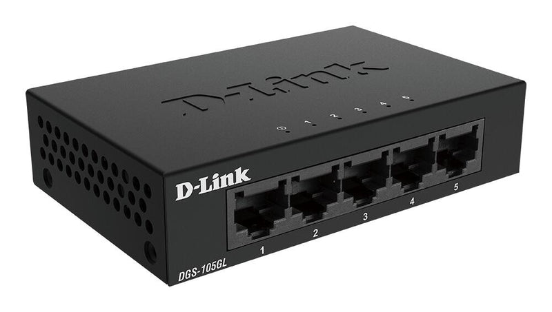 D-Link DGS-105GL/E 5-Port Gigabit Desktop Switch mit Metallgehäuse