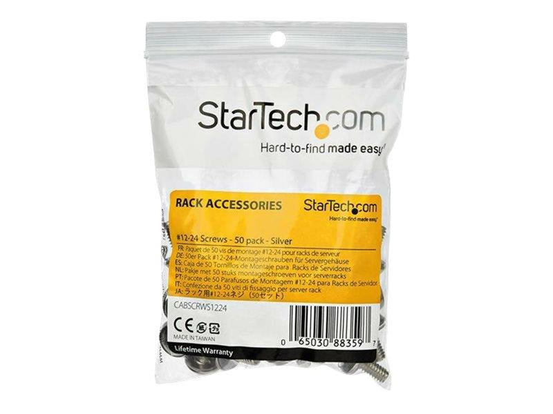 StarTech.com 12-24 Server Rack Screws - 50 pack - Nickel-plated rack screws