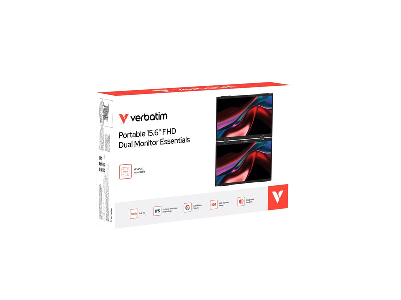 15.6" Verbatim Portable 15.6" FHD Dual Monitor Essentials