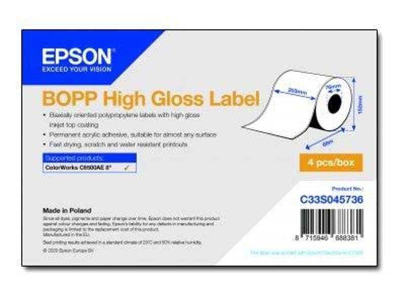 Epson BOPP - continuous labels - 4 roll(s) - Roll (20.3 cm x 68 m)