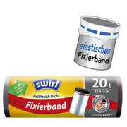 swirl Müllbeutel 4695 Reißfest & Dicht 20,0 l schwarz - 15 Stück