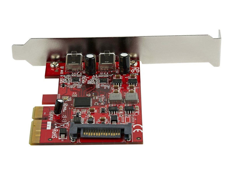 StarTech.com PCIe USB 3.1 Card - 2x USB C 3.1 Gen 2 10Gbps - PCIe Gen 3 x4 - ASM3142 Chipset - USB Type C PCI Express Card - USB