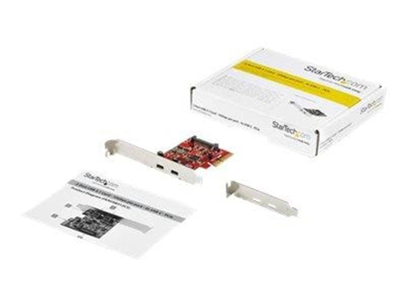 StarTech.com PCIe USB 3.1 Card - 2x USB C 3.1 Gen 2 10Gbps - PCIe Gen 3 x4 - ASM3142 Chipset - USB Type C PCI Express Card - USB